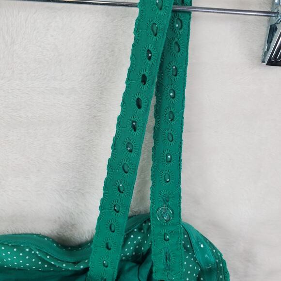 Anthropologie Maeve Lelia Eyelet Midi Dress Green Lined Sz 6 Small Sleeveless - Picture 5 of 12